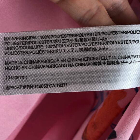 C/MEO COLLECTIVE Pink Floral Ruffle Blouse Elude M NWT Colorful Bright - Picture 6 of 7